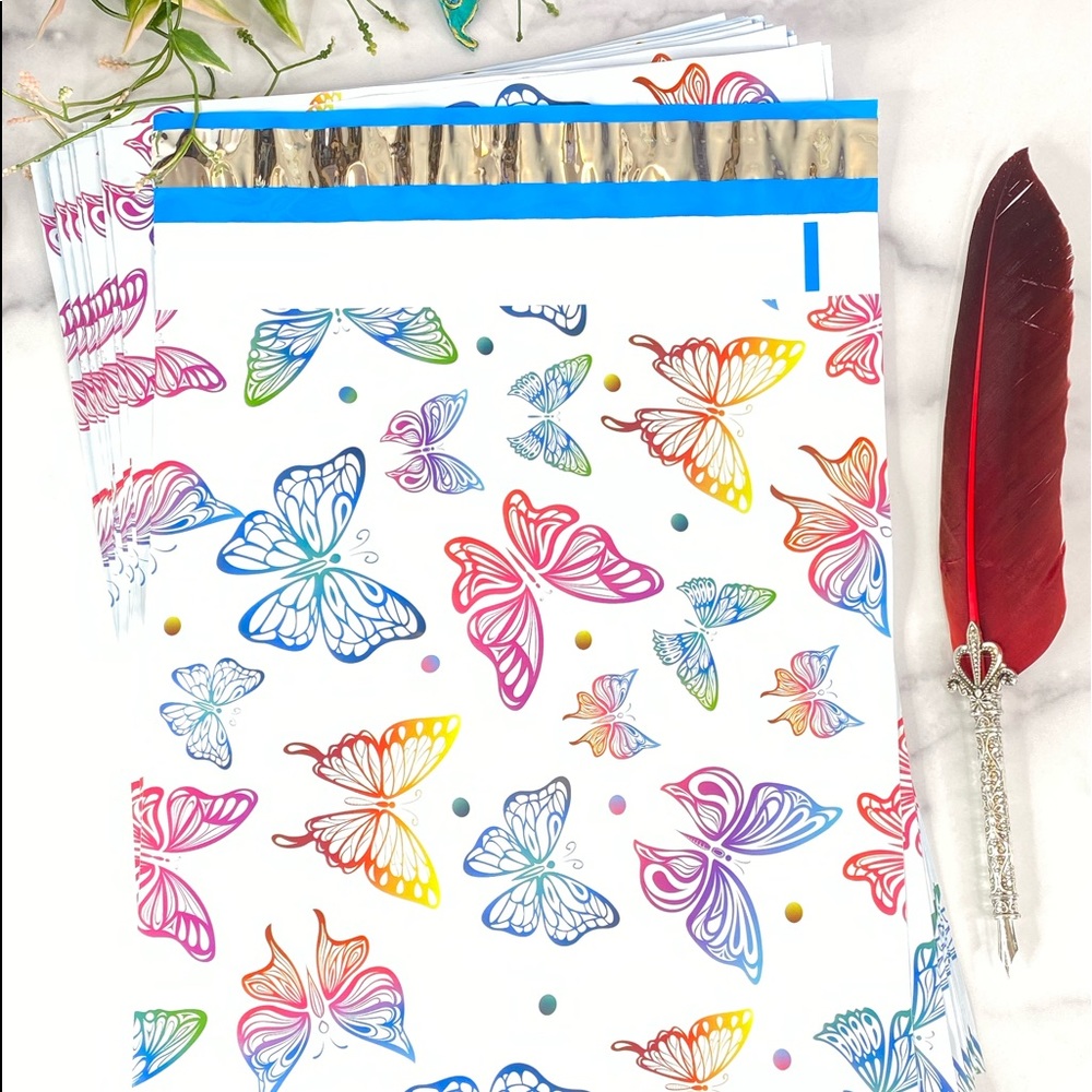 25 10X13 Rainbow Butterfly Poly Mailers PRICE FIRM - Picture 4 of 5